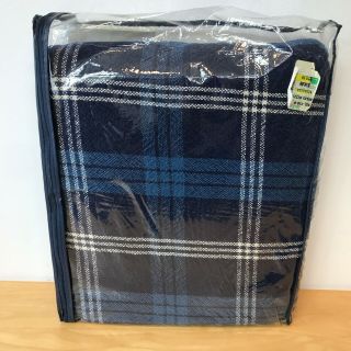 Vintage Ralph Lauren Bed Blanket Full Queen Size Blue Tartan Plaid Made USA K1 7