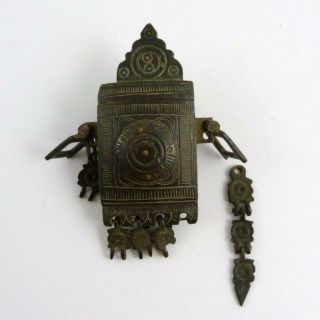 Rare And Unusual Bronze Indian Prayer Box Amulet,  17th/18th Century