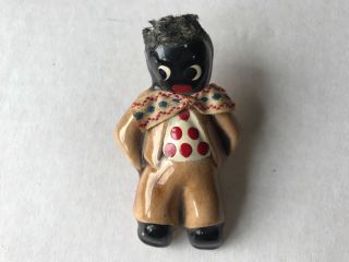 Rare Elzac 1940s Brooch Black Figural Tribal Boy Collectable Jewellery