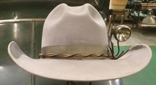 Rands Custom Hats “tom Horn” Cowboy Hat 7 1/8 4” Brim Gray Box