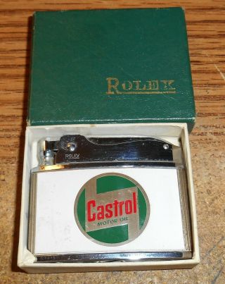 Vintage Castrol Motor Oil Flat Advertising Lighter/rare