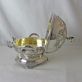 RARE WILCOX SILVER PLATED HINGED BUTTER DISH & TWIST HANDLE BUTTER KNIFE 6