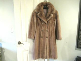 Vintage Palomino Double Breasted Mink Coat W/ Gorgeous Buttons Size Small