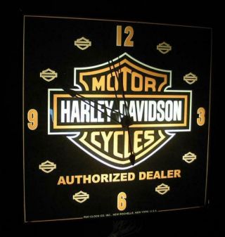 Vintage Pam Lighted Advertising Harley Davidson Motorcycle Authorized Deal Clock