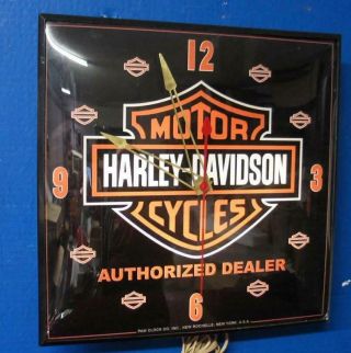 Vintage Pam Lighted Advertising HARLEY DAVIDSON MOTORCYCLE AUTHORIZED DEAL Clock 2