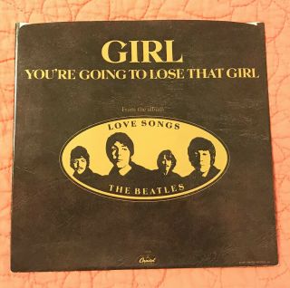 The Beatles - Girl - Rare Promo 45 W Ps - Capitol P - 4506 - 1977