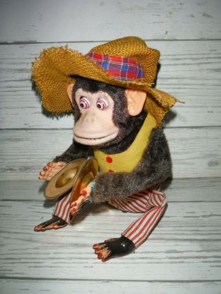 Vintage C.  K Japan Musical Jolly Chimp Cymbal Playing Toy Story Monkey Mechanical