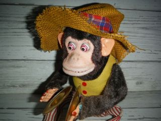Vintage C.  K Japan Musical Jolly Chimp Cymbal Playing Toy Story Monkey Mechanical 3