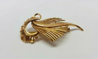 Vintage 18k Solid Yellow Gold Brooch 9 Grams