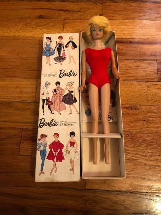1962 Vintage Ash Blond Bubble Cut Barbie By Mattel
