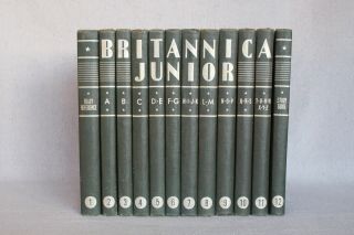 Vintage First Edition Encyclopedia Britannica Junior Set Circa 1934 Art Deco