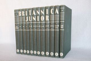 Vintage First Edition Encyclopedia Britannica Junior Set Circa 1934 Art Deco 3