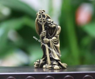 4.  5 Cm Chinese Pure Bronze Monk 