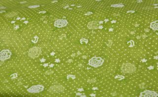 Vintage Flocked Fabric Dotted Swiss Roses Daisies Heart Shaped Rose Buds 2 1/2 Y 4