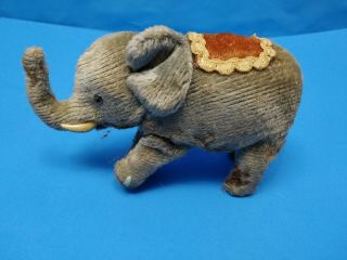 1930 Vintage Rare Cloth Textured Elephant Windup Tin Toy Japan - Needs Work
