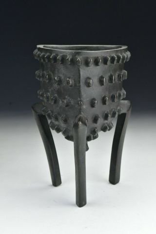 18th / 19th Century Chinese Bronze Studded Tripod Censer