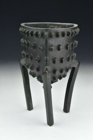 18th / 19th Century Chinese Bronze Studded Tripod Censer 2