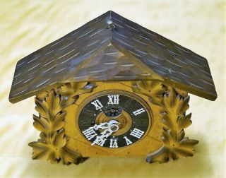 Vintage Wooden Hand Made Cuckoo Alarm Clock From 1965th Made In Germany