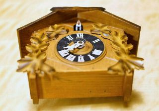 Vintage Wooden Hand Made Cuckoo Alarm Clock from 1965th Made in Germany 5