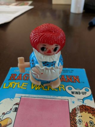 1974 Vintage Ahi Rack Toy Raggedy Ann Wind - Up Toy With