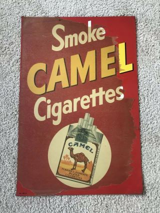 Smoke Camel Cigarettes Sign Tin Nos Vintage Tobacco