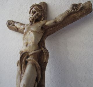 Large 17 X 12 " Antique Vintage Cross Crucifix,  Jesus Inri