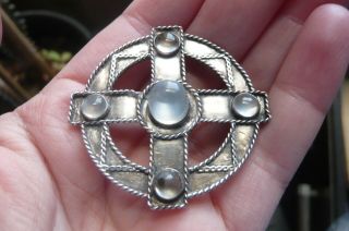 Arts and Crafts Moonstone and Silver Brooch 2