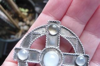 Arts and Crafts Moonstone and Silver Brooch 8