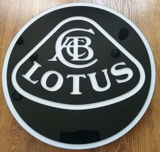 Lotus Car Rare Htf Black White Dealership Sign Cut Out Layer Plastic 23 " Across