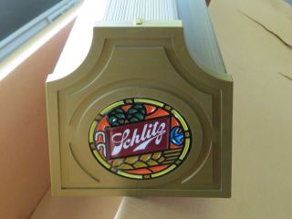 Vintage RARE Schlitz Beer Tiffany Stained Glass Pool Table Light 1970 ' s NOS 7