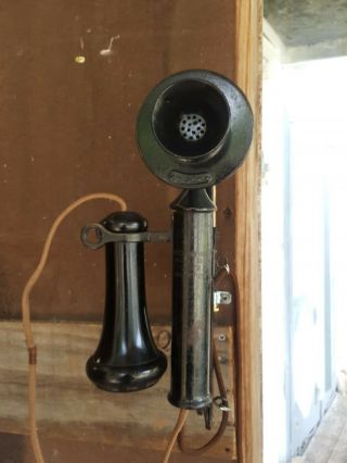 Antique Vintage Scissor Arm Candlestick Telephone