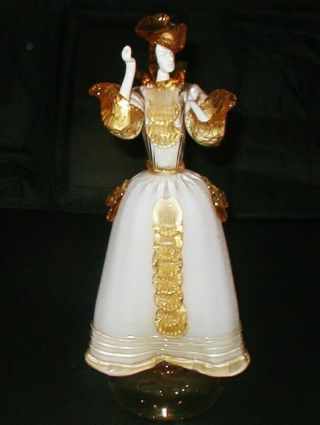 Large Vintage Murano Venetian Art Glass Lady Figurine 14 