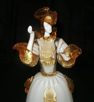 Large Vintage Murano Venetian Art Glass Lady Figurine 14 