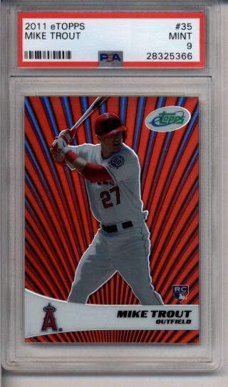 Mike Trout 2011 Etopps 35 Psa 9 Rookie Rc 204/999 (rare Rc) K8022