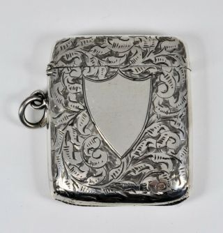 Antique English Victorian Solid Silver Vesta Case (william Hair Haseler,  1898)