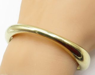 18k Gold & 925 Sterling Silver - Vintage Handmade Round Bangle Bracelet - B3290