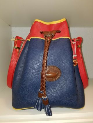Vintage Dooney And Bourke Teton Shoulder Bag Air Force Blue,  Palomino,  Red Nwt