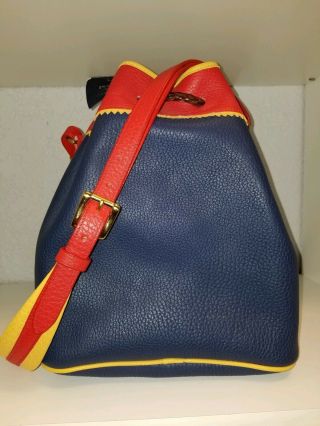 Vintage Dooney and Bourke Teton Shoulder Bag Air Force Blue,  Palomino,  Red NWT 2