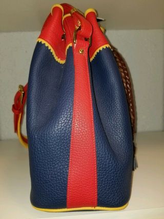 Vintage Dooney and Bourke Teton Shoulder Bag Air Force Blue,  Palomino,  Red NWT 4