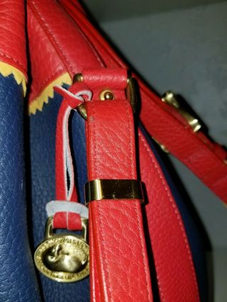 Vintage Dooney and Bourke Teton Shoulder Bag Air Force Blue,  Palomino,  Red NWT 8