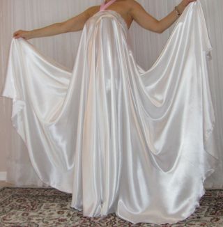 Vtg Lingerie Satin Halter Full Sweep Negligee Slip Babydoll Long Nightgown 2x - 4x