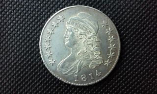 1814 Capped Bust Half Dollar Rare Xf/au Est.  " Cleaned " You Grade -