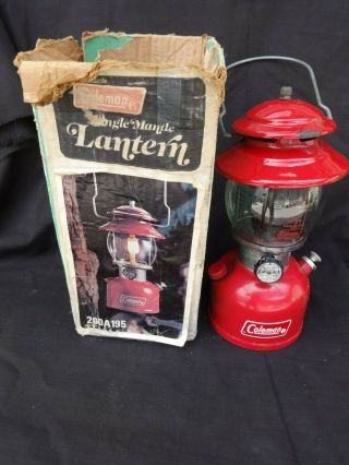 Vintage 200a Coleman Red Lantern 6/78 Camping With Box
