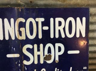 Antique Vtg 20s 30s Armco Ingot Iron Shop DSP Porcelain 18 