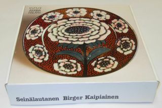 Birger Kaipiainen Vintage Oval Pearl Number Art Plate Fiori Arabia Finland