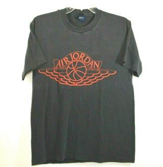 Vintage 80s Nike Air Jordan Micheal Wings T Shirt Blue Tag Made In Usa Large (l)