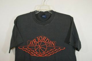 Vintage 80s Nike Air Jordan Micheal Wings T Shirt Blue Tag Made In USA Large (L) 2