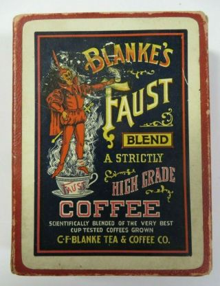 Vintage Faust Blend Playing Cards C - F Blanke Tea & Coffee Co.  Tax Stamp Complete