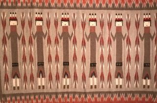 FINELY WOVEN VINTAGE NAVAJO WIDE RUINS YEI RUG,  48 x 32INCHES 2