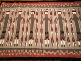 FINELY WOVEN VINTAGE NAVAJO WIDE RUINS YEI RUG,  48 x 32INCHES 3